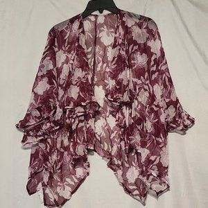 Lucky Brand  Chiffon open front scarf jacket